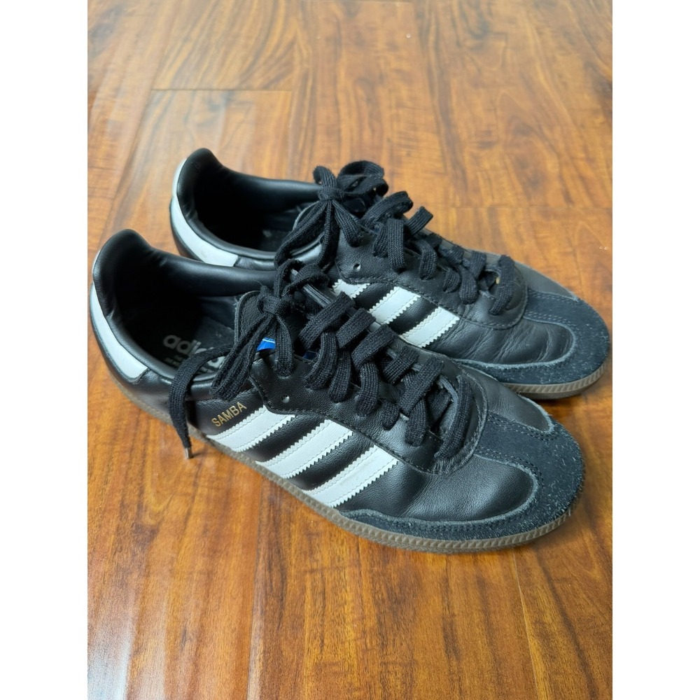 Adidas Shoes Mens Size 8.5 Samba Og Black Gum Leather Low Top Comfort Sneaker